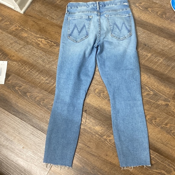 MOTHER THE LOOKER ANKLE FRAY IN WASH READY TO ROLL MID RISE SKINNY JEANS STRETCH - Picture 8 of 13